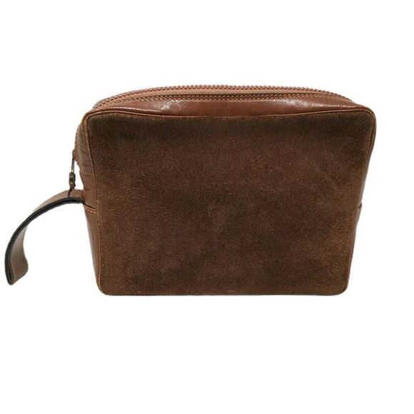Rare Vintage Gucci Collector Brown Leather Suede Clutch/Toiletry Bag | Circa 196 - Picture 1 of 7